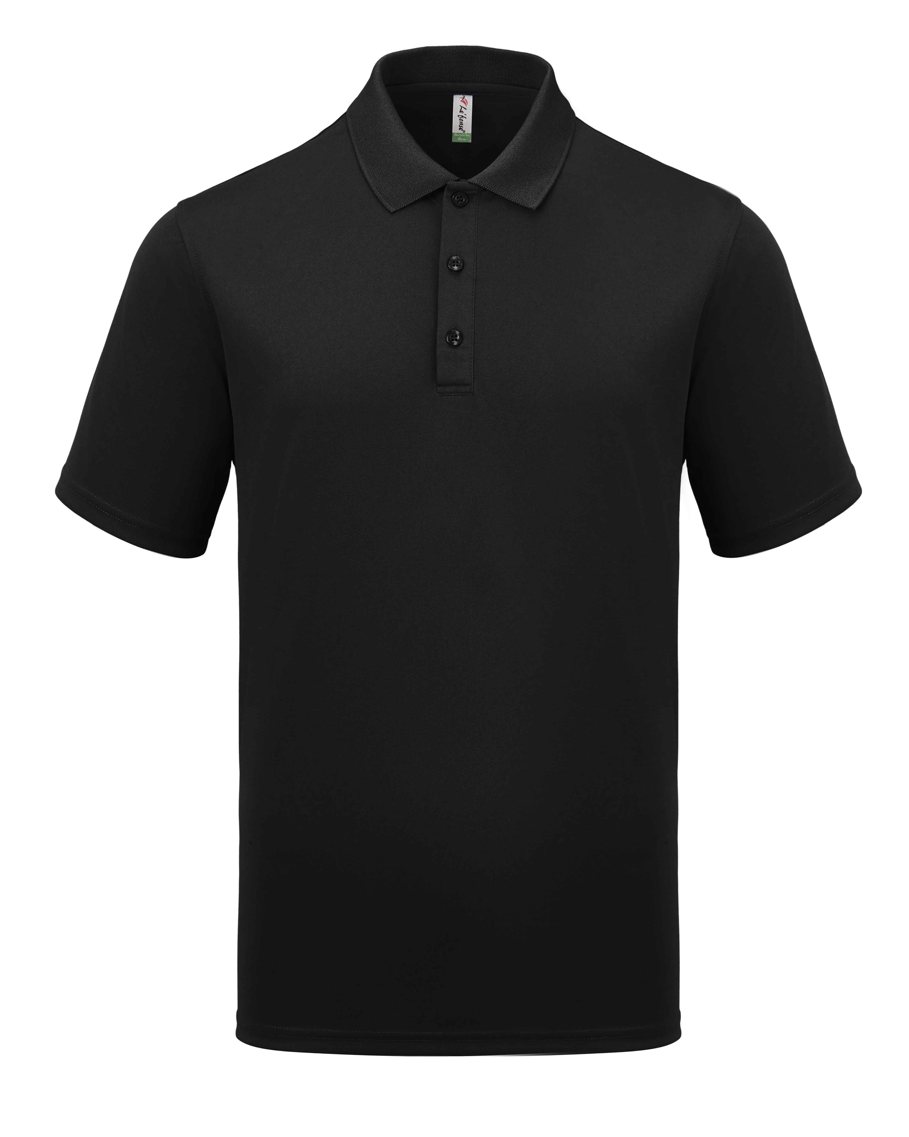 M5000 recycled microfiber polo in black